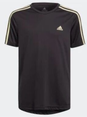 adidas DESIGNED 2 MOVE 3-STRIPES TEE - black-yellow-green/ Boys Size 11-12 yrs